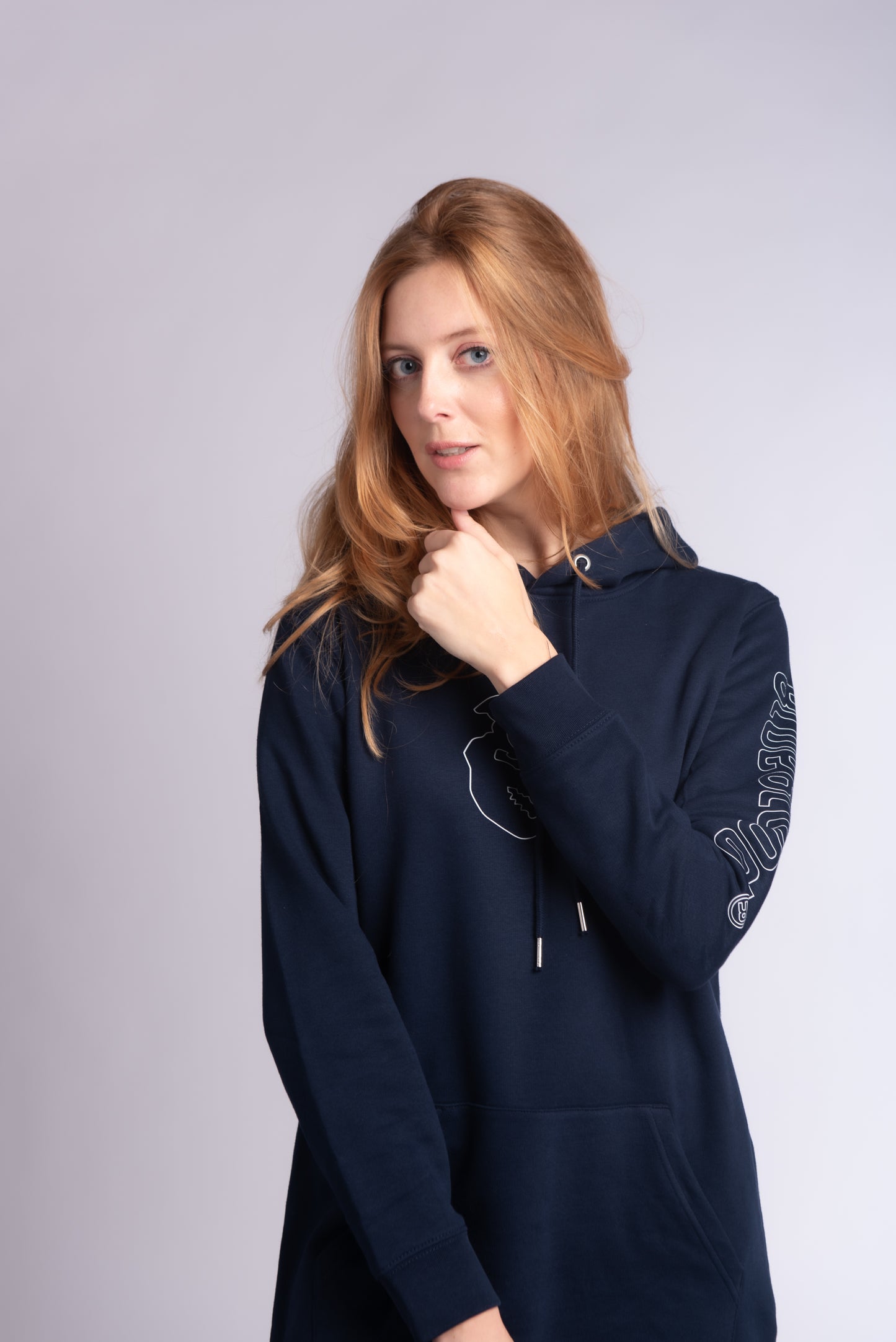 Hoodie dress French Navy