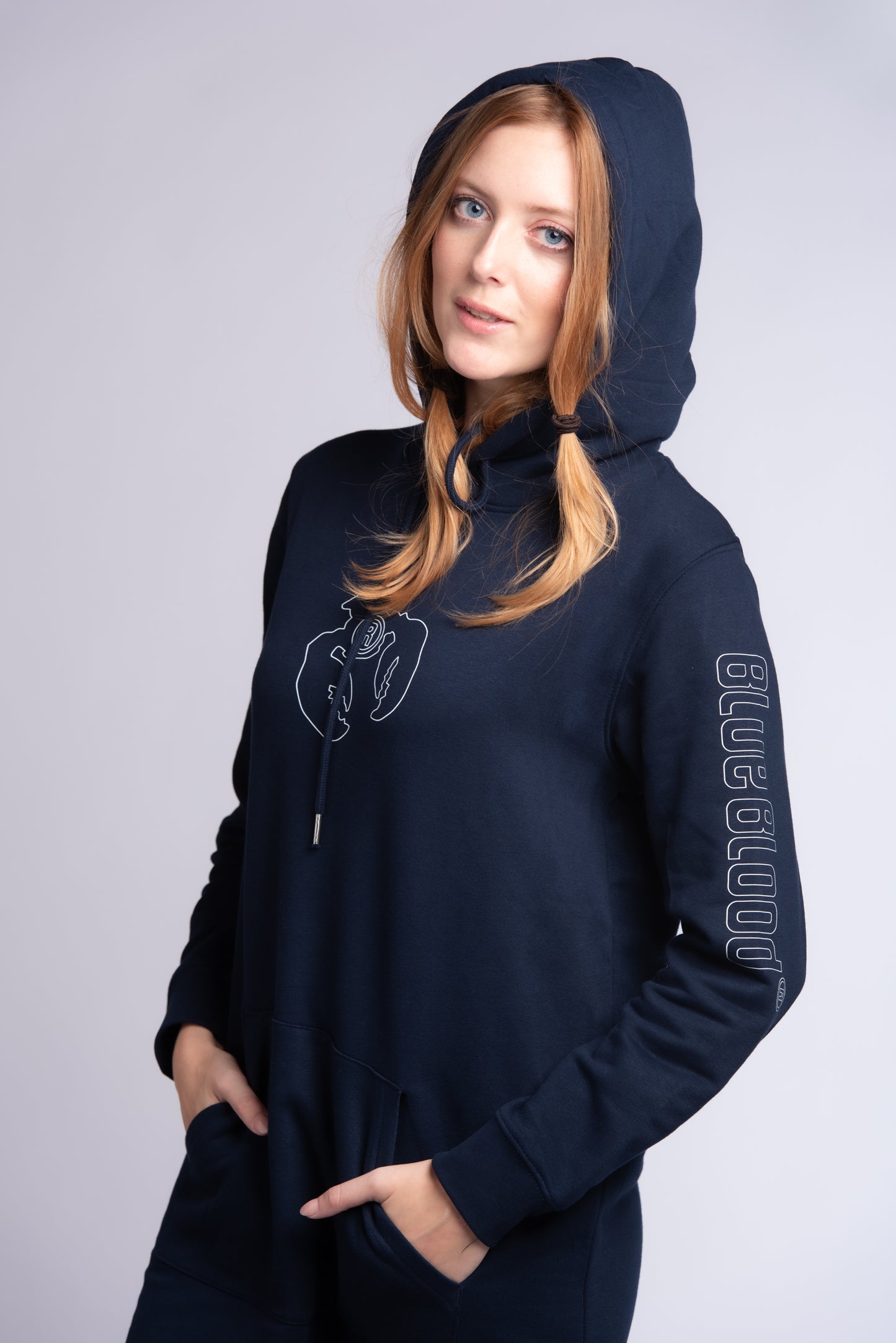 Hoodie dress French Navy