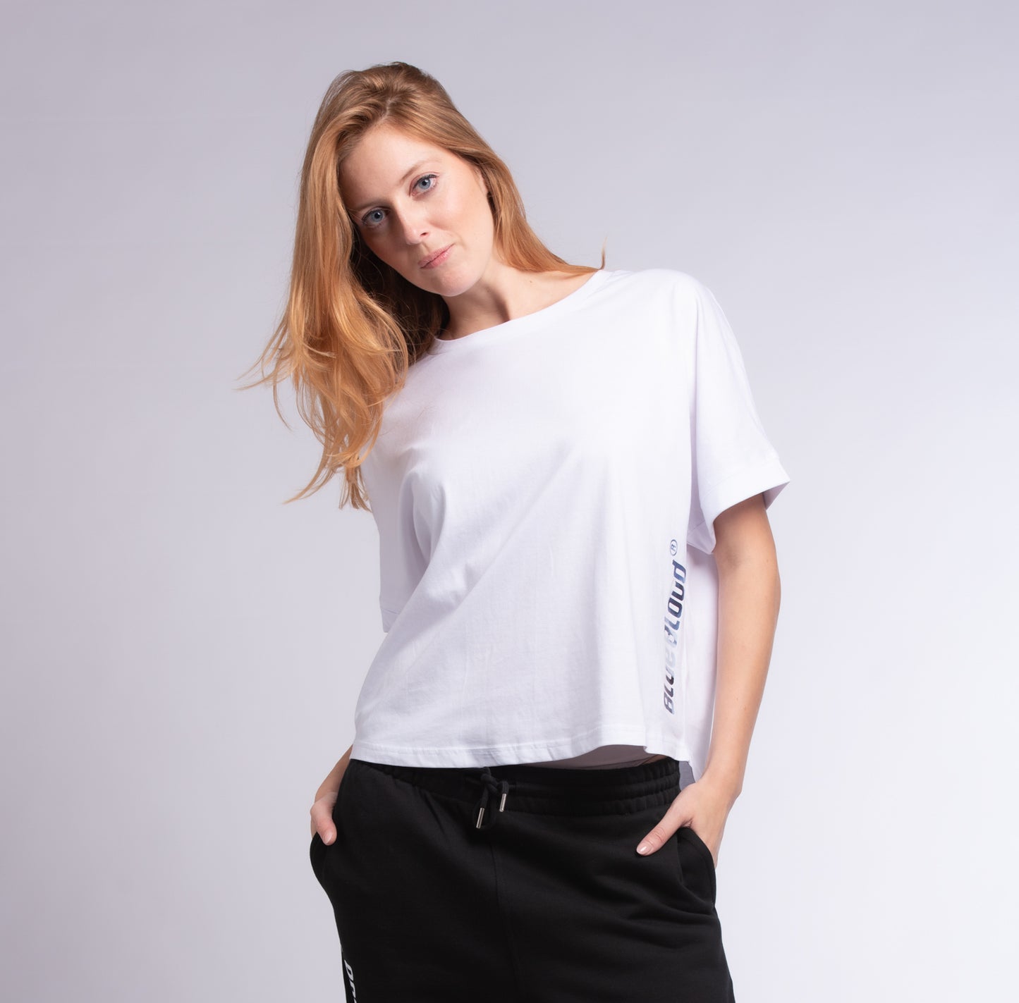 Oversized rolled sleeve t-shirt White