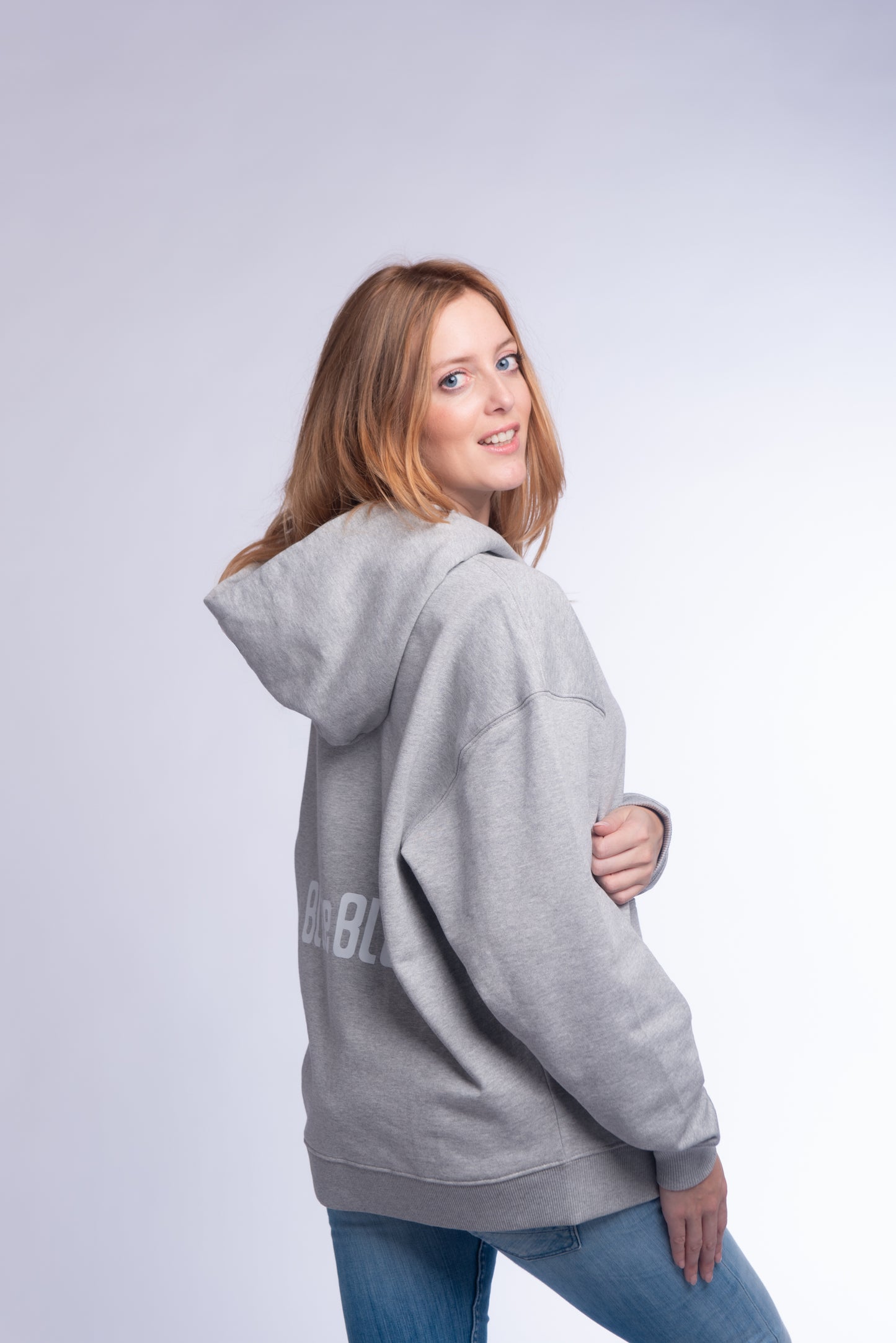 Relaxed hoodie sweat Heather Grey