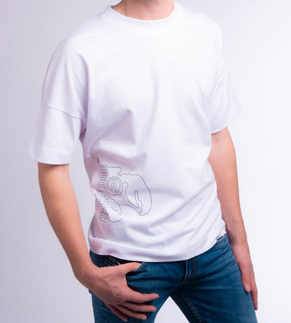 Oversized high neck T-shirt White