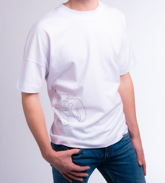 Oversized high neck T-shirt White