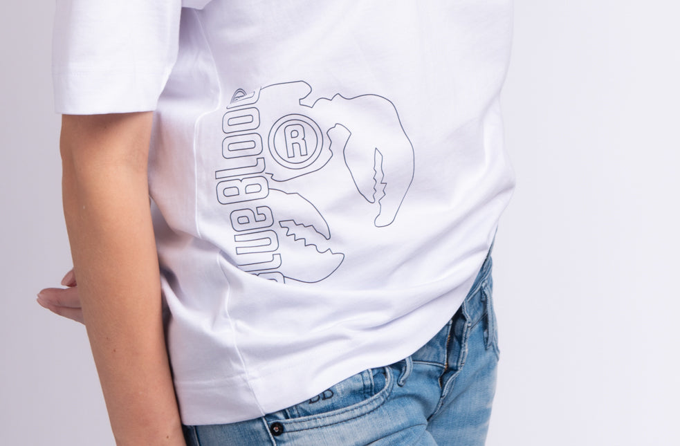 Oversized high neck T-shirt White