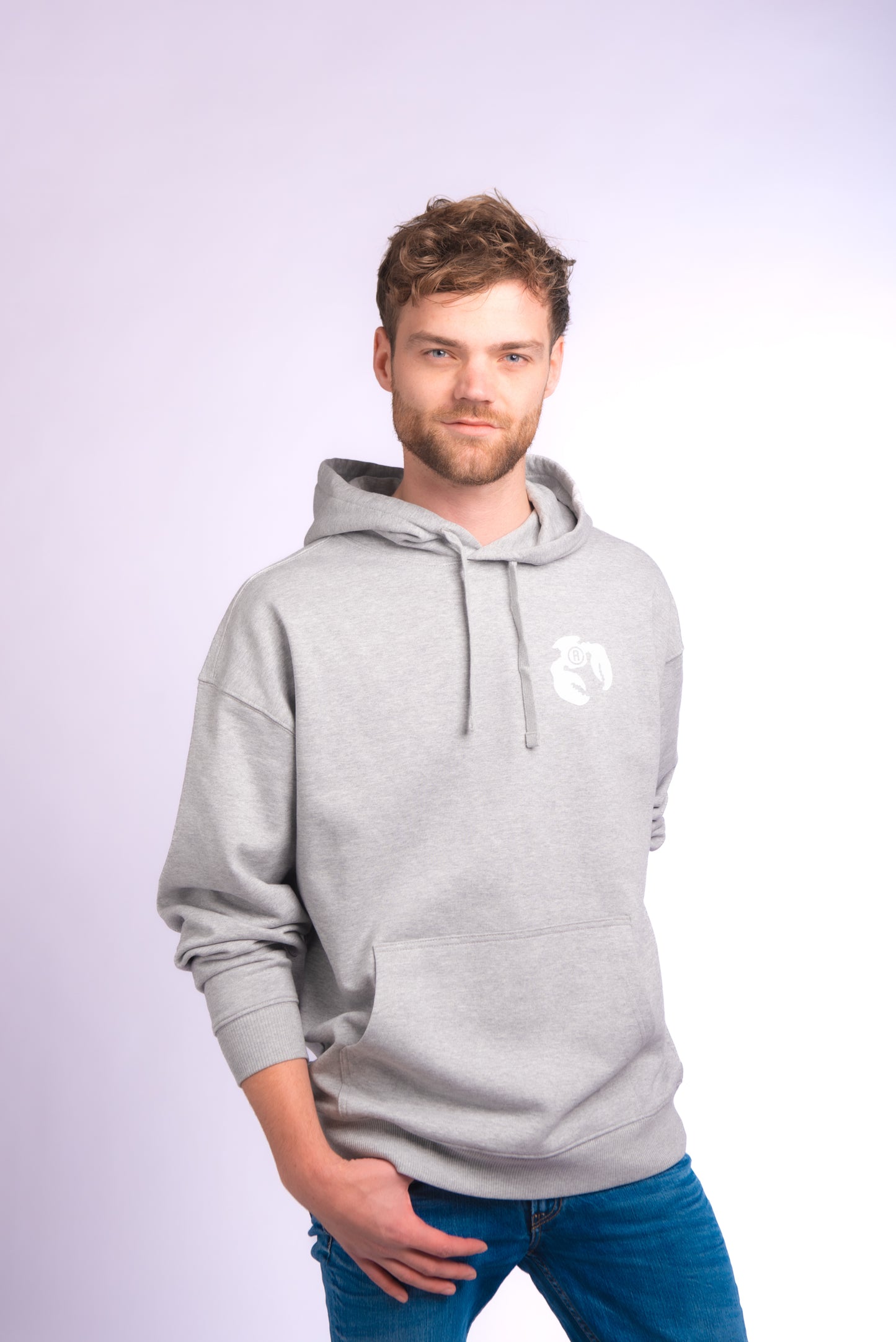 Relaxed hoodie sweat Heather Grey