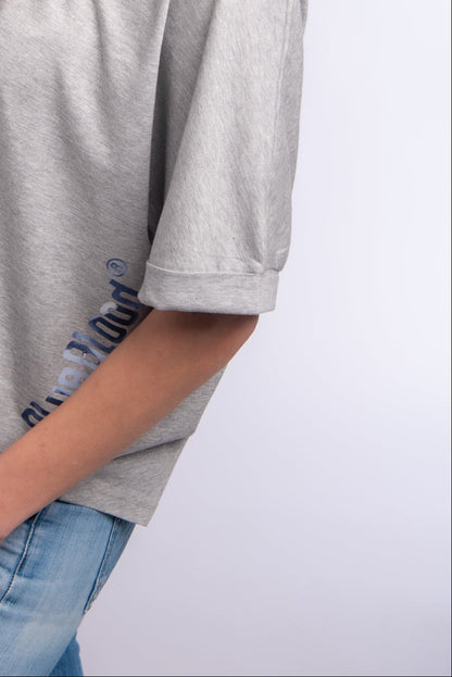 Oversized rolled sleeve t-shirt Heather Grey