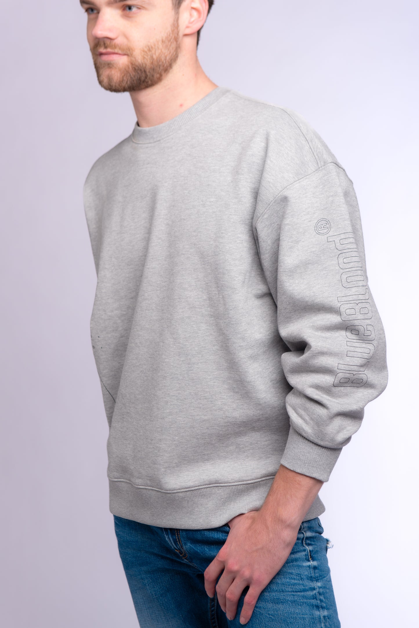 Relaxed crewneck sweat Heather Grey