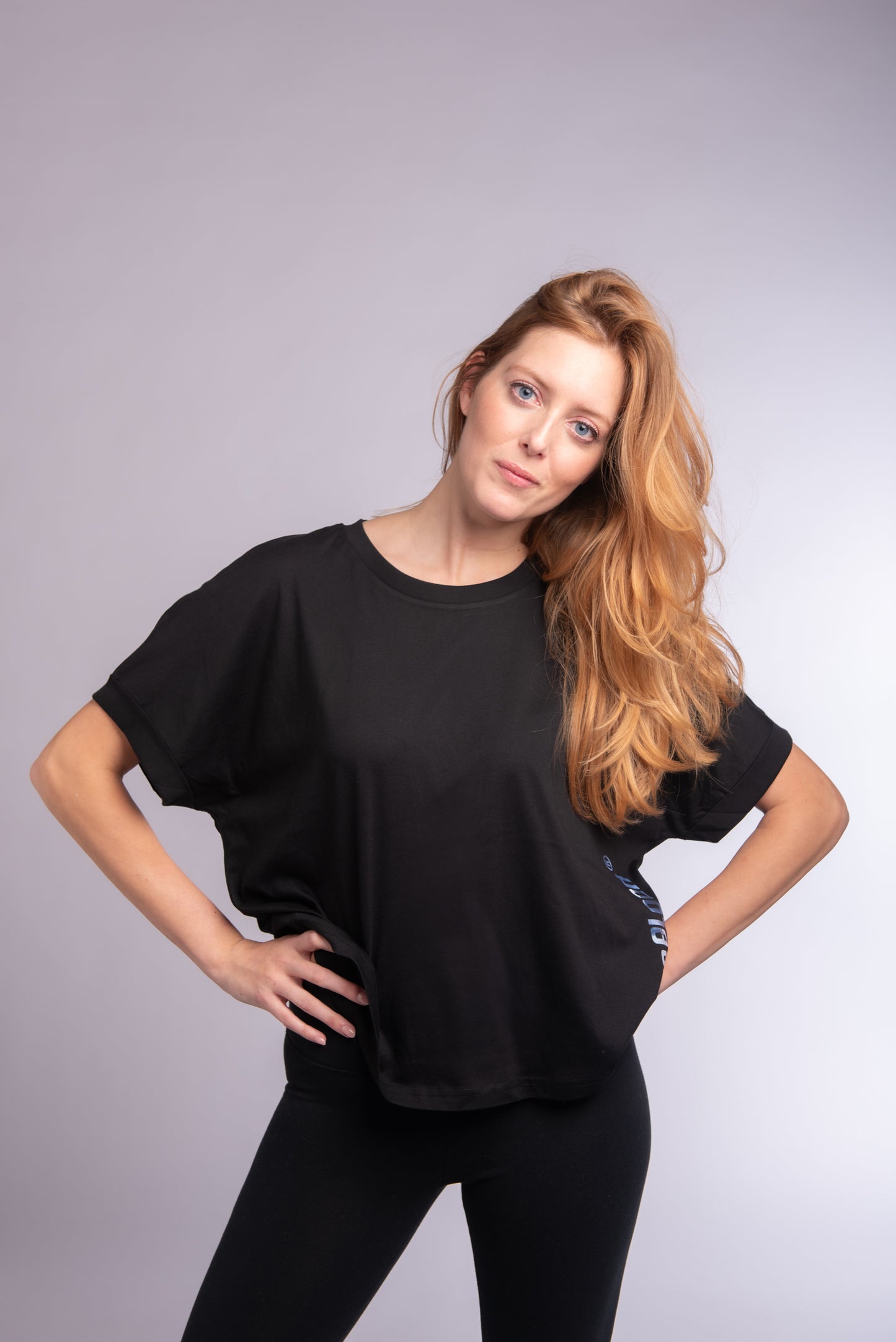 Oversized rolled sleeve t-shirt Black