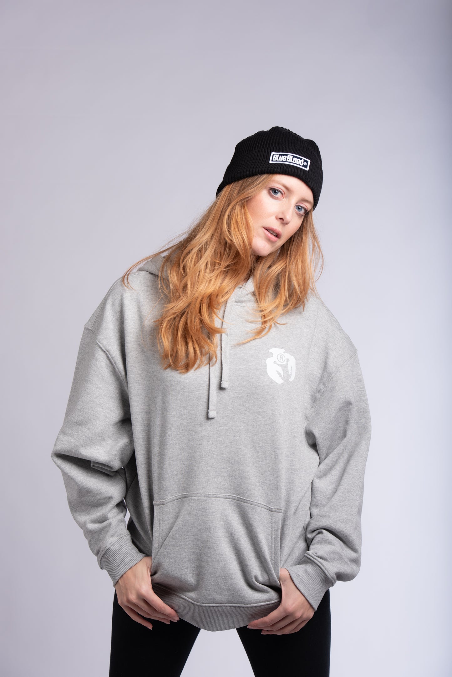 Relaxed hoodie sweat Heather Grey