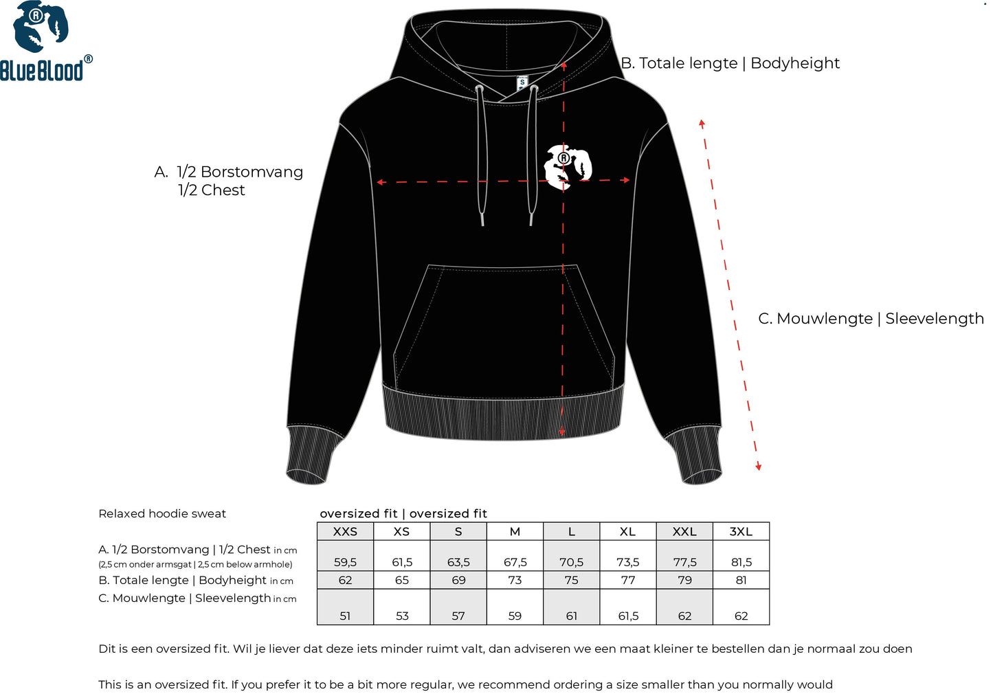 Relaxed hoodie sweat Black